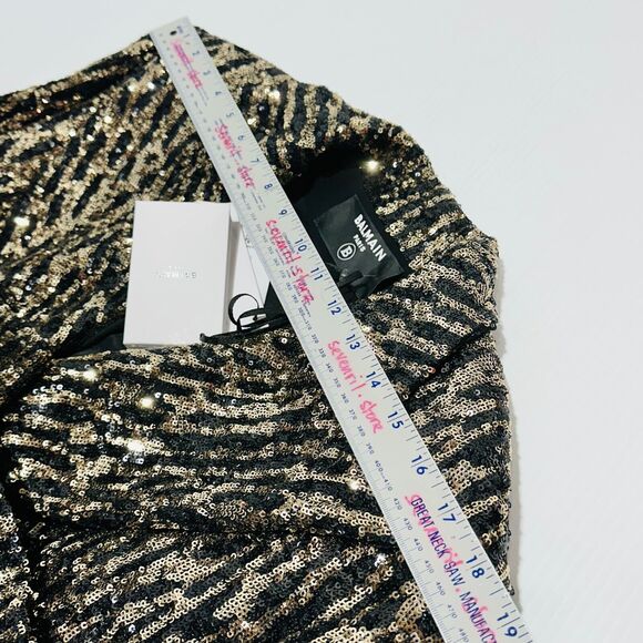 Balmain Blazer 40/US 8/ M Gold Sequin Peak Lapel Double-Breasted NWT $3995 - Picture 8 of 15